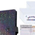 thumbnail image 3 of Carpeta para cuaderno A6 multifuncional, organizador de cupones con 12 Uds. de bolsillos con cremallera, bolsillos para carpetas, etiquetas adhesivas Negro mayimx cuaderno de facturas, 3 of 3
