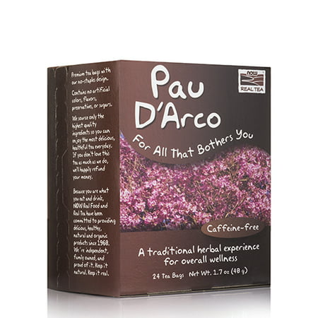 NOW Real Tea - Pau D'Arco Tea Bags - Box of 24 Packets by