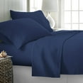 thumbnail image 2 of Comfy Bamboo World Series 90gsm 4pc Microfiber Bedsheets Sheet Set, Twin Size Bed, Navy, 2 of 5