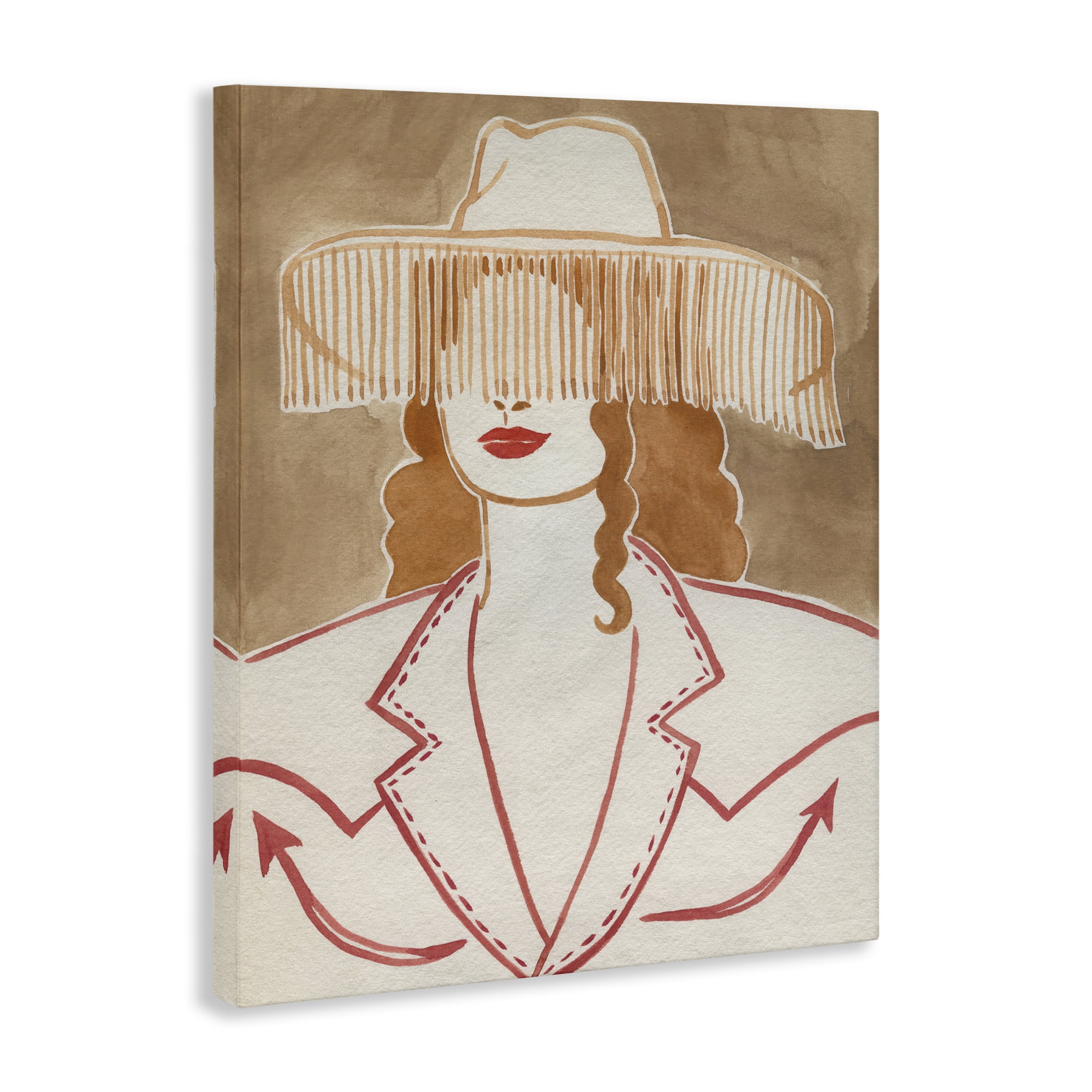 Stupell Industries Western Cowgirl Fashion People Painting Wrapped Canvas Art Print Wall Art, 36 x 48