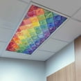 thumbnail image 2 of 1 Pack Colorful Modern Geometric Fluorescent Light Covers for Ceiling Lights Watercolor Rainbow Diamond Pattern Magnetic Ceiling Light Covers Overhead Light Filters for Office Classroom Home, 2 of 9
