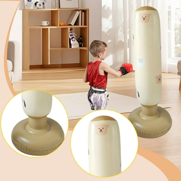 Saco de boxeo para niños, equipo de ejercicio, 62,99 pulgadas, diseño de dibujos animados, fácil de inflar, juguete de de boxeo, saco de boxeo