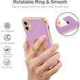 thumbnail image 3 of iPhone 11 Case,Phone Case for iPhone 11,Slim Fit Soft 360° Ring Holder Kickstand Magnetic Car Mount Supported Easy Clean Shockproof Protective Cover for Apple iPhone 11 6.1" 2019,Purple/Golden, 3 of 18