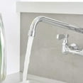 thumbnail image 2 of 2-Handle Wall Mount Kitchen Faucet With 12 Inch Swivel Spout 8" Center In Polished Chrome, 2 of 11