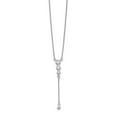 thumbnail image 2 of 14K White Gold Cable Diamond Necklace Chain 3-stone w/dangle 18 inch Drop 4 mm, 2 of 2
