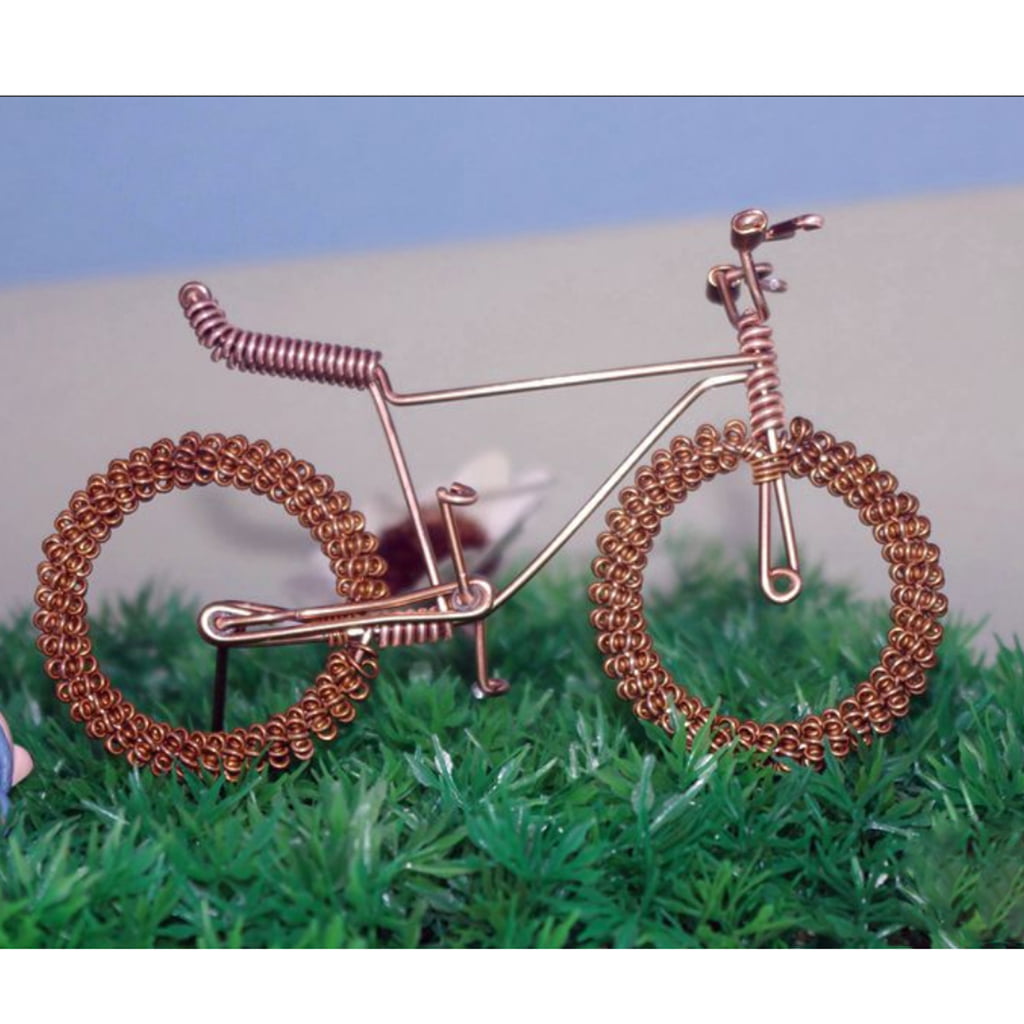 Novelty Metal Bicycle Model w/ Flower Wheel Mini Bike Toy Home Decor Gift 
