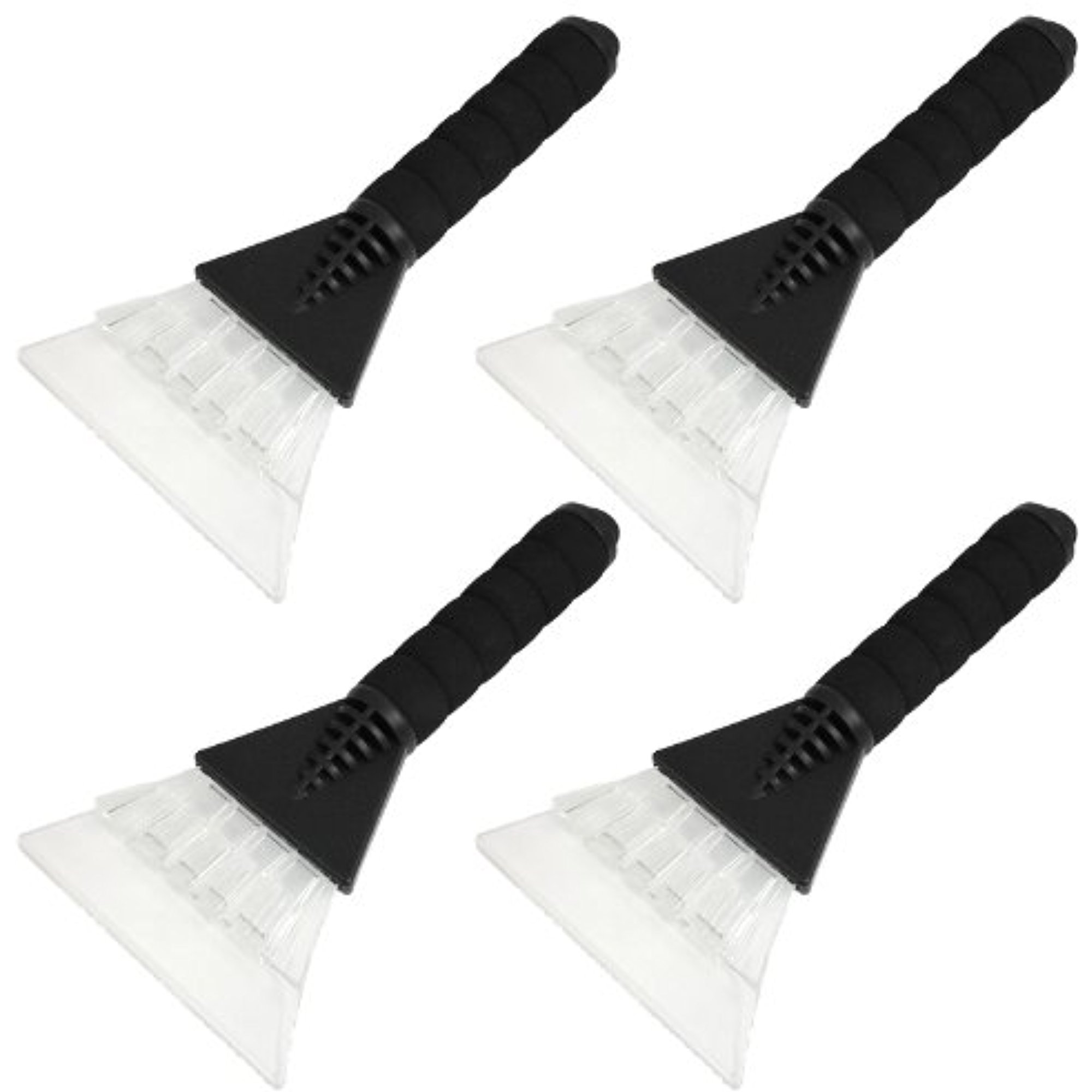 Deluxe Ice Scraper (4 Pack) W/Foam Handle 10.5" Long 5.25" Wide Blade