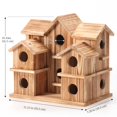 thumbnail image 2 of Bird House YYYUAN de madera de cedro con 10 agujeros para decoración de jardín, 2 of 6
