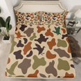 thumbnail image 2 of Homewish Retro Camo Pattern Twin Sheet Sets,Rustic Mallard Duck Twin Fitted Sheet,Green Brown Flat Sheet For Boys Teens,Ultra Soft Home Decor,3-Piece, 2 of 7