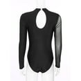 thumbnail image 6 of Miutii Womens Sheer Mesh Long Sleeve Gymnastics Leotards Bodysuit Sequined Ballet Jumpsuit Dancewear Black L, 6 of 8