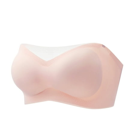 Clearance!Uooqdmx Bras for Women Strapless Bra Comfortable and Summer Strapless Non Slip Gathering and No Thin and Anti Glare Bra Bralettes for Women Pink S