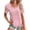 Pink, variant on kaondbfi Summer Tops for Women Lace Crochet Embroidery Crewneck T Shirts Casual Short Sleeve Elegant Work Blouses Womens Essentials Fashion Clothing