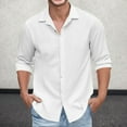 thumbnail image 5 of Caqnni Men's Cotton Linen Shirt Long Sleeve Casual Button Down Summer Beach Shirts&nbsp; (White,3XL), 5 of 5