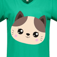 thumbnail image 4 of Inktastic Cute Cat, Little Cat, Cat Head, Brown Cat Women's V-Neck T-Shirt, 4 of 5