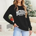 thumbnail image 6 of SwiftWear Christmas Themed Crewneck Sweatshirt for Women - Merry Christmas Graphic Pullover Tops Cozy Long Sleeve Holiday Wear Black, 6 of 8