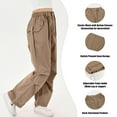 thumbnail image 4 of Rolanko Parachute Pants for Girls Y2K Cargo Trousers with Pockets Harajuku Jogger Pants, 4 of 7