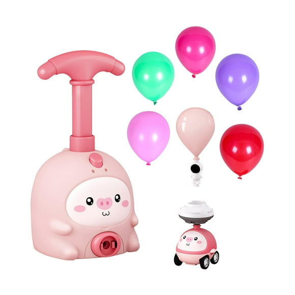 Launcher Toys,Balloon Launcher Powered Car Toy Science Toys,Education Science Inertial Balloon Car,Manual Balloon Pump for Kids Boys Girls 3+,Aerodynamic Cars Racers Party Supplies Pink