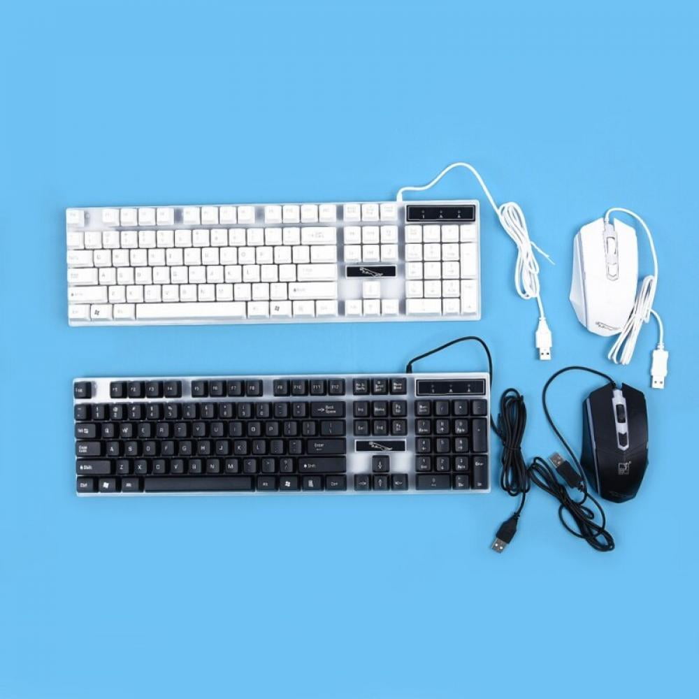 Gaming Keyboard Wired Rainbow Backlit Computer Keyboard for PS4/PS3/Xbox One and 360, Waterproof Keyboard for Gamers Typists