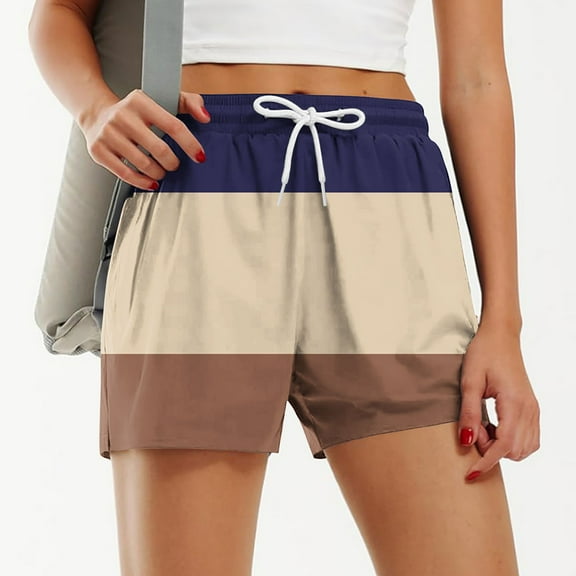 Xihbxyly Womens Shorts Fashion Solid Color High Waist Shorts Leisure Loose Fit Lightweight Basic Shorts