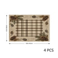 thumbnail image 4 of Amarainy Pine Cone Plaid Design Linen Table Mats Set of 4 for Home Kitchen Table Decor 12x18 inch, 4 of 5