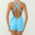 thumbnail image 7 of XuJwPNcy Bodysuit for Women Cross Back Sleeveless Short Rompers Seamless Gym Athletic Workout Outfits with Bra, 7 of 7