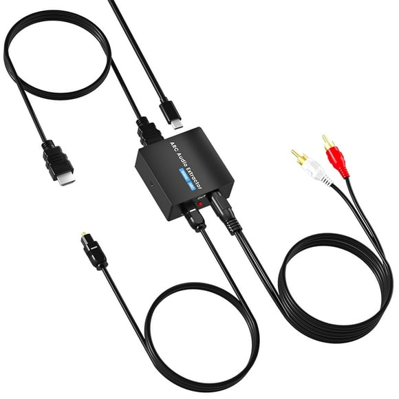 AIR-HDMI ARC Audio Extractor 192 KHz HDMI Audio Splitter Converter with SPDIF + 3.5mm AUX RCA Audio Output HDMI to Optical Audio Adapter with HDMI Audio Cable Support Blue-Ray Play Soundbar