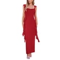 thumbnail image 1 of Vestido PRETTYGARDEN 2025 Maxi Rojo sin Mangas con Volantes Talle S, 1 of 8
