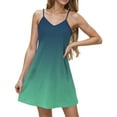 thumbnail image 2 of Summer Saving Clearance Plus Size Dresses, Women Fashion Sleeveless V-neck Striped Pocket Strap Dress(Green,XXL), 2 of 6