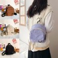 thumbnail image 4 of Casual Simple Corduroy Student Bookbags Solid Color Mini Backpack Traveling Backpacks WHITE, 4 of 8
