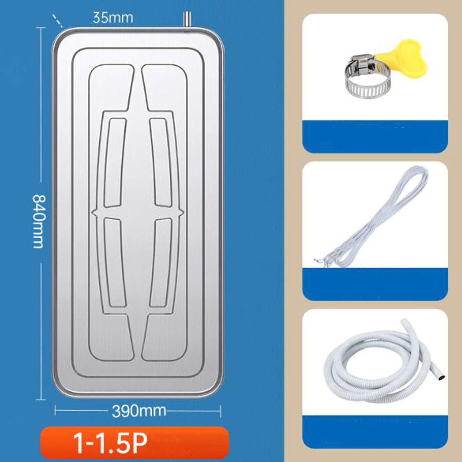 Air Conditioner Water Drip Tray, Stainless Steel Condensate Drain Tray ,for Split Air Conditioning Heat Pump Systems Indoor and Outdoor Use