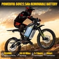 thumbnail image 3 of Seemoon 5000W Electric Dirt Bike Mid-Drive Motor, 60V 22.5Ah Removable Battery 45MPH Off Road Electric Motorcycle 280Nm Torque Full Suspension, 3 of 8