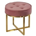 thumbnail image 2 of Cortesi Home Rosa Round Ottoman, 18" High, Pink, 2 of 4