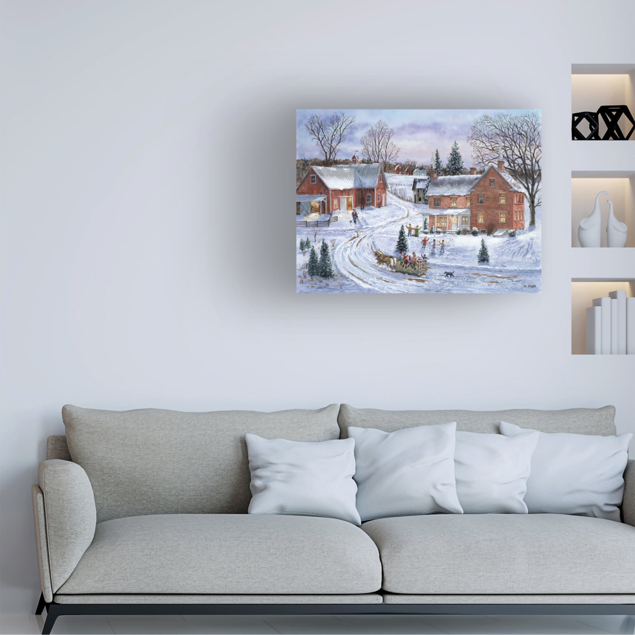 Canvas Wall Art - Bob Fair 'Hayride' Wall Art for Living Room, Bedroom, or Office Décor by Trademark Fine Art - 19 x 14 Inches
