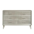 thumbnail image 4 of Maklaine 4-piece Wood Queen Panel Bedroom Set in Metallic and Silver, 4 of 13