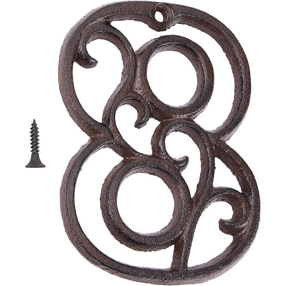 Cast Iron House Numbers 4.4 Inch Decorative Home Address Numbers Mailbox Numbers for Outside with Screws(Number 8)