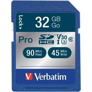 Verbatim Corporation 32gb Pro 600x Sdhc Memory Card, Uhsi V30 U3 Class