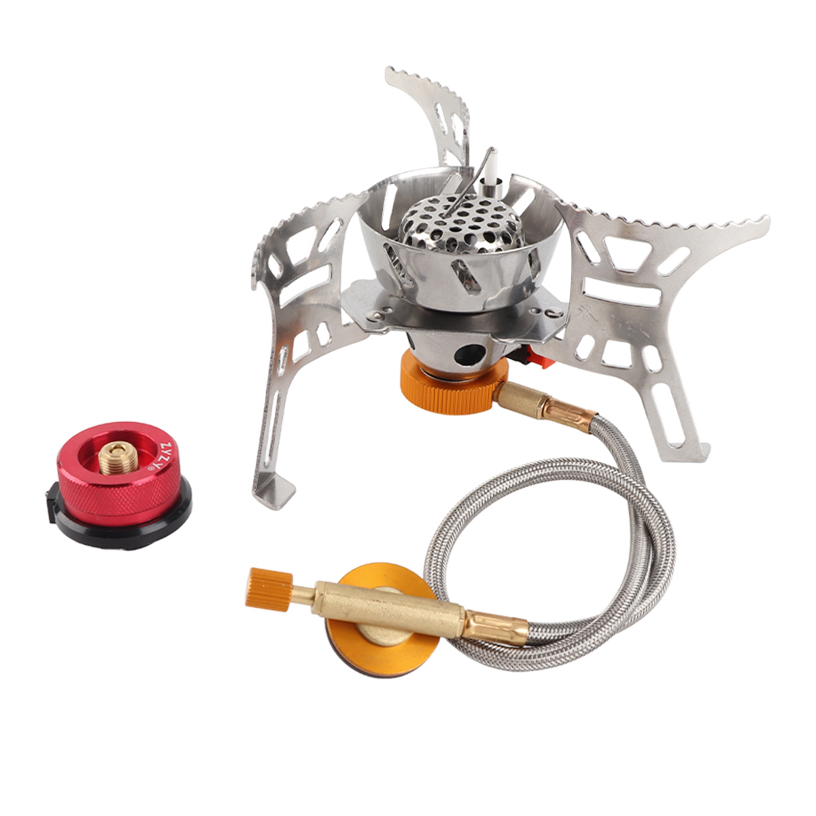 Gas Camping Gas Stove With Gas Adapter Set Improves Burning Efficiency High Safety For Outdoor Hiking Picnic