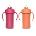 thumbnail image 3 of Parent’s Choice Insulated Sippy Cup with Straw and Handles, 2x300mL Cups, 12m+, Pink and Orange, 3 of 5