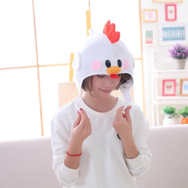 Sombrero con capucha de pollito Hugo para fotografía Navidad Cosplay blanco