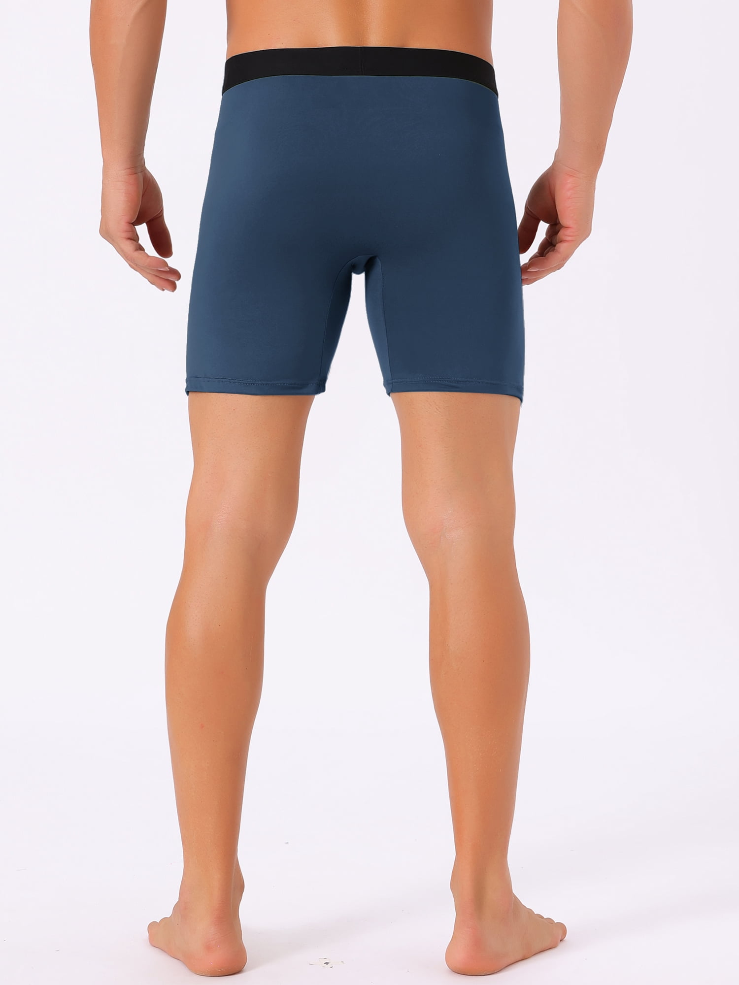 DARING DIVA Men's Lightweight Solid Color Soft Stretch Open-fly Boxer Briefs 32 Navy