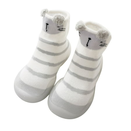 

HIBRO Boys Shoes Size 9 Toddler Cartoon Animals Non-slip First Walkers Baby Elastic Socks Shoes