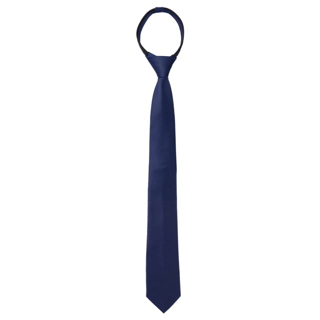 CORBATA PREATADA DE HOMBRE INSPIRADA CHIC, COLOR SÓLIDO, CON CREMALLERA, CON CORREA AJUSTABLE PARA BODA, NOVIO, AZUL MARINO, TALLA ÚNICA
