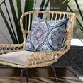 thumbnail image 2 of Bohemian Mandala Vector Indoor/Outdoor Pillow in Gray Blue Green Pink 28x28, 2 of 4