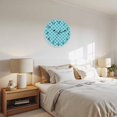 thumbnail image 6 of Silent Wall Clocks Battery Operated, Turquoise White Geometric Round Decorative Wall Clock for Living Room Bedroom Kitchen Bathroom Classroom Decor, 14 Inch Minimalist Morocco Pattern, 6 of 8