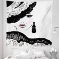 thumbnail image 1 of Teen Room Tapestry, Baroque Abstract Woman Face and Patterned Hat Old Fashioned Design, Fabric Wall Hanging Decor for Bedroom Living Room Dorm, 5 Sizes, Charcoal Grey Pale Pink, by Ambesonne, 1 of 1