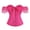 Hot Pink, variant on Womens Off the Shoulder Corset Bustier Lace Trim Puff Sleeve Shapewear Vintage Elegant Style Bust Lifting Bodice