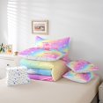 thumbnail image 6 of Manfei Pretty Rainbow Bownot 7pcs Queen Bedding,Cute Initial M Bedding Comforter Set Queen,Pink,Colorful Stars Reversible, 6 of 7