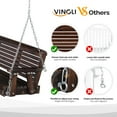 thumbnail image 3 of Zimtown Patio Wooden Porch Swing Swing Chair Bench Heavy Duty 880lbs with Hanging Chains for Outdoors,4 FT, Rustic, 3 of 11