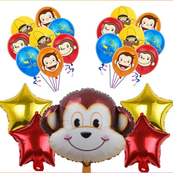 Curious George Monkey Balloons Birthday Party Supplies Decor Fans Set Decorations Kit
