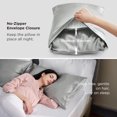 thumbnail image 6 of Silk Pillow case, Satin Pillow Cases 2-Pack, Cooling Silky Pillow Covers for Hair and Skin, Ivory White Queen-Size Pillow Case, 20x30 Inches, 6 of 10